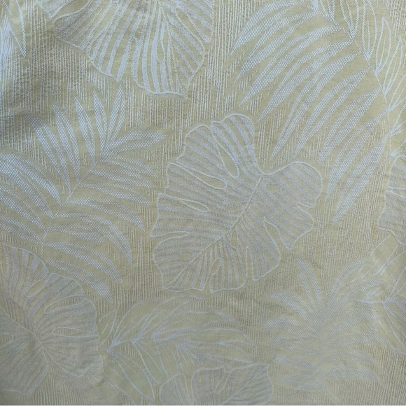 Jamaica Jaxx 100% Silk Jacquard Palm Frond Hawaiian Shirt Yellow XXL Banana Leaf - Picture 3 of 13